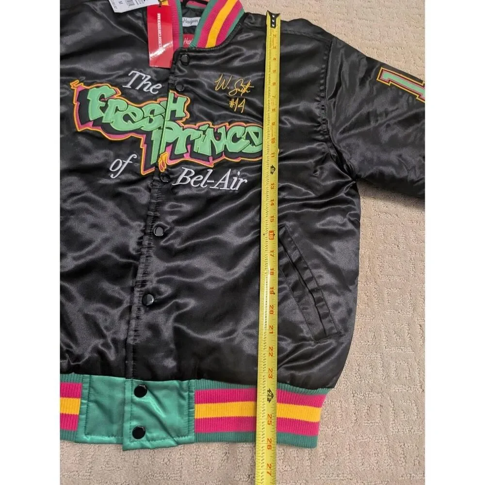 NWT Headgear Classics Fresh Prince of Bel Air Black Embroidered Varsity Jacket